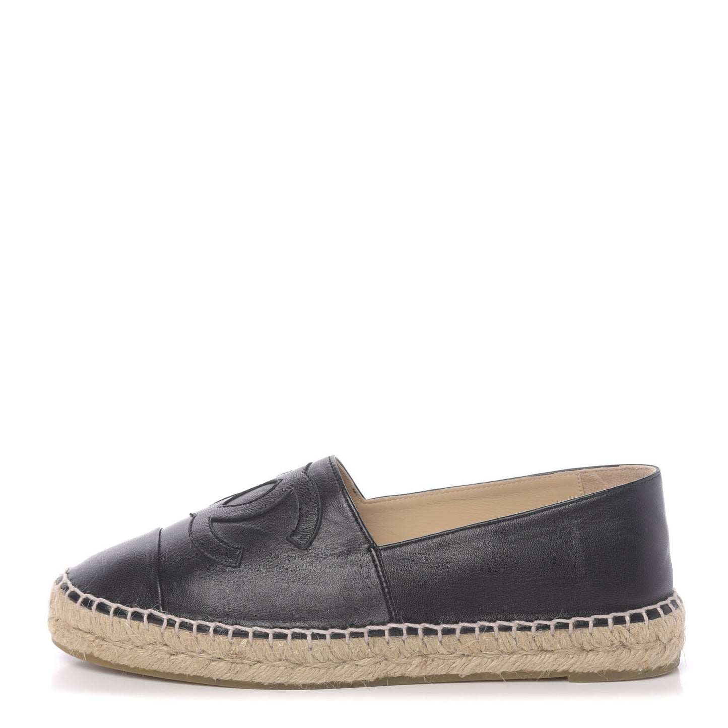 Lambskin CC Espadrilles 38 Black