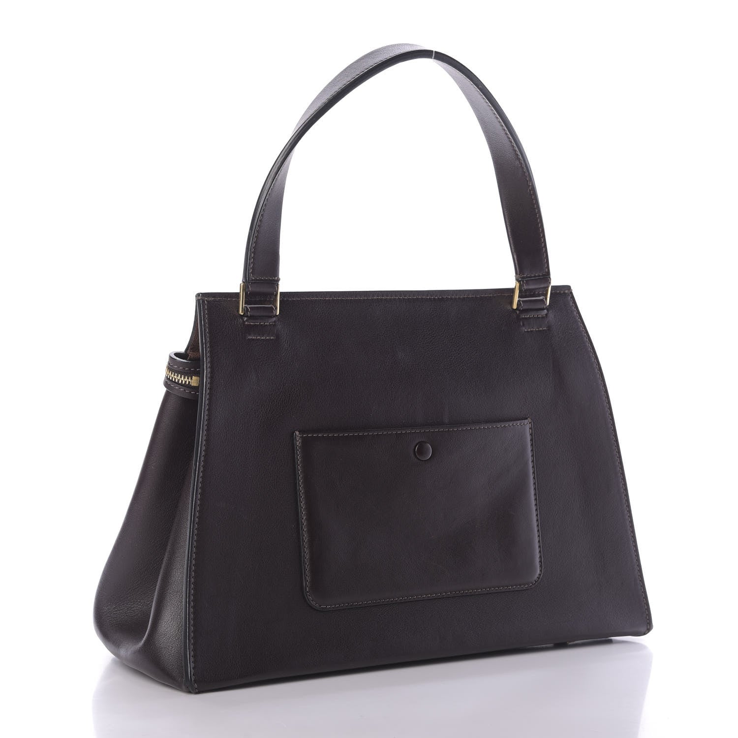 Celine Smooth Calfskin Large Edge Shoulder Bag Brown 3 of 9