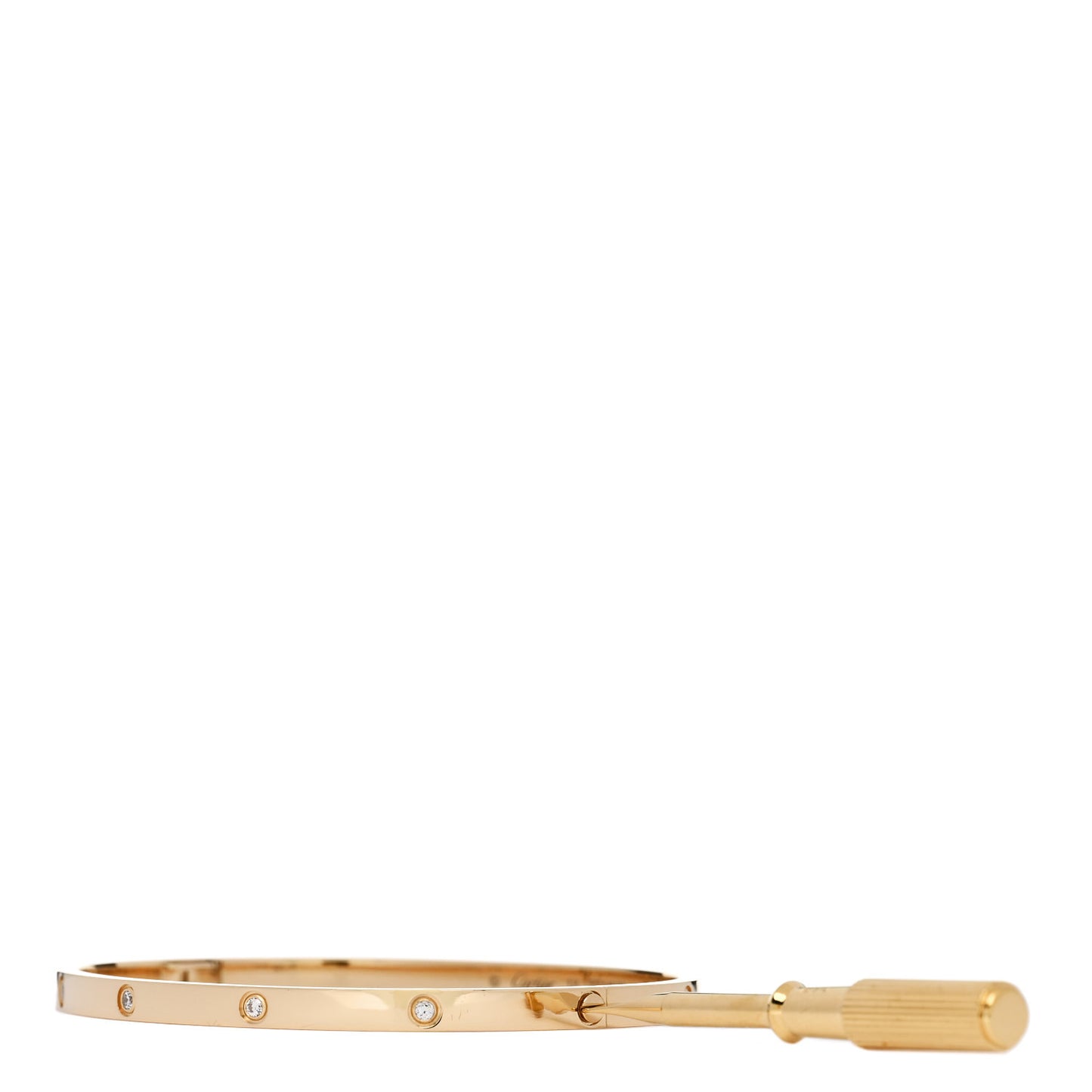 18K Yellow Gold 10 Diamond Small LOVE Bracelet 18