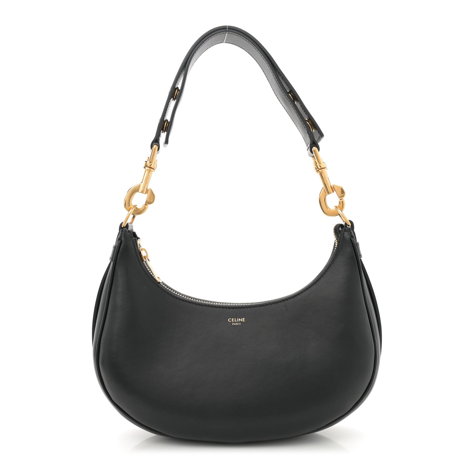 Celine Smooth Calfskin Medium Strap Ava Shoulder Bag Black 1 of 9