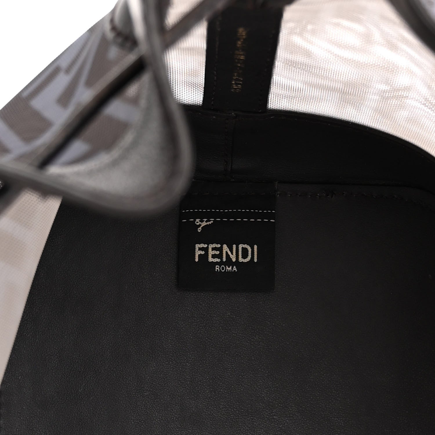 Fendi Mesh Vitello Grace F is Fendi FF 1974 Grande Mon Tresor Bucket Bag Azzurro Black Ebano 6 of 10