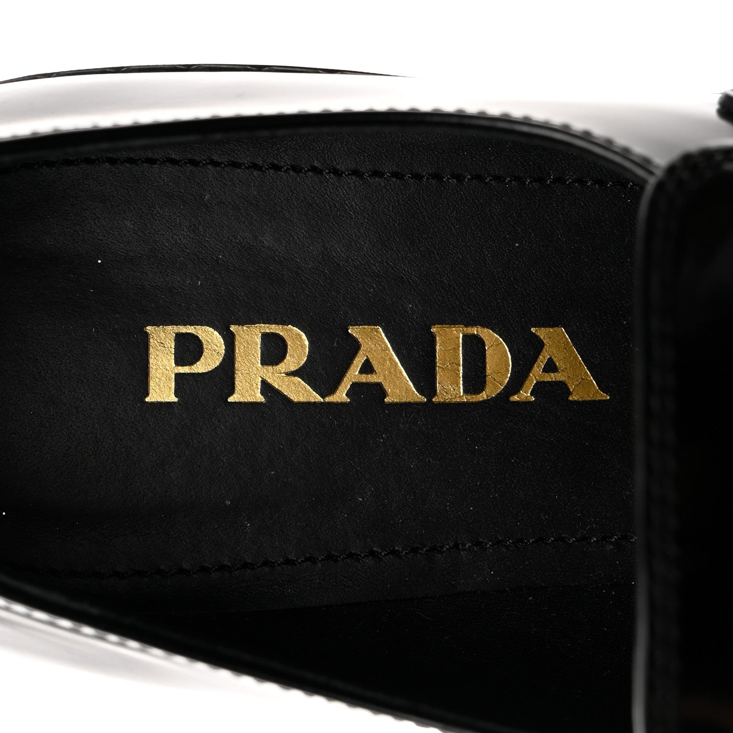 Prada Spazzolato Metal Triangle Logo 50mm Loafers 38 Black 6 of 8
