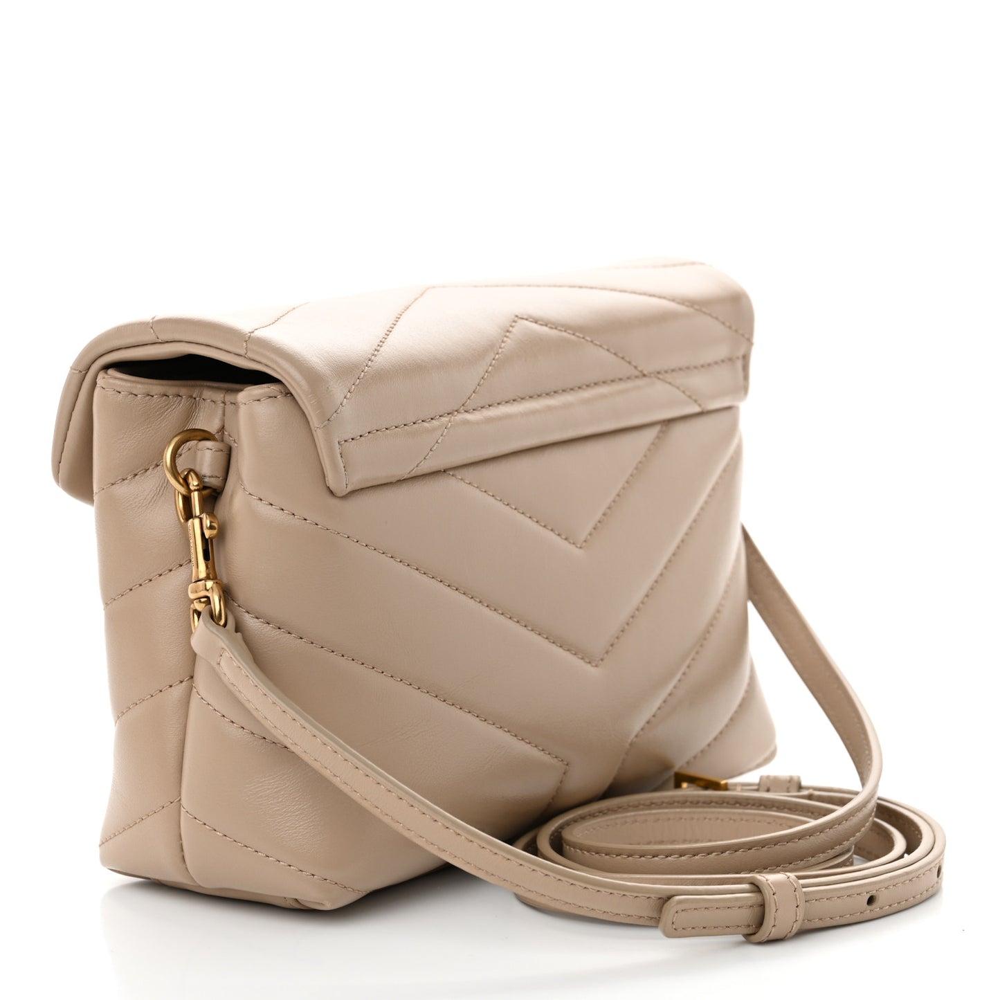 Calfskin Y Quilted Monogram Toy Loulou Crossbody Bag Dark Beige
