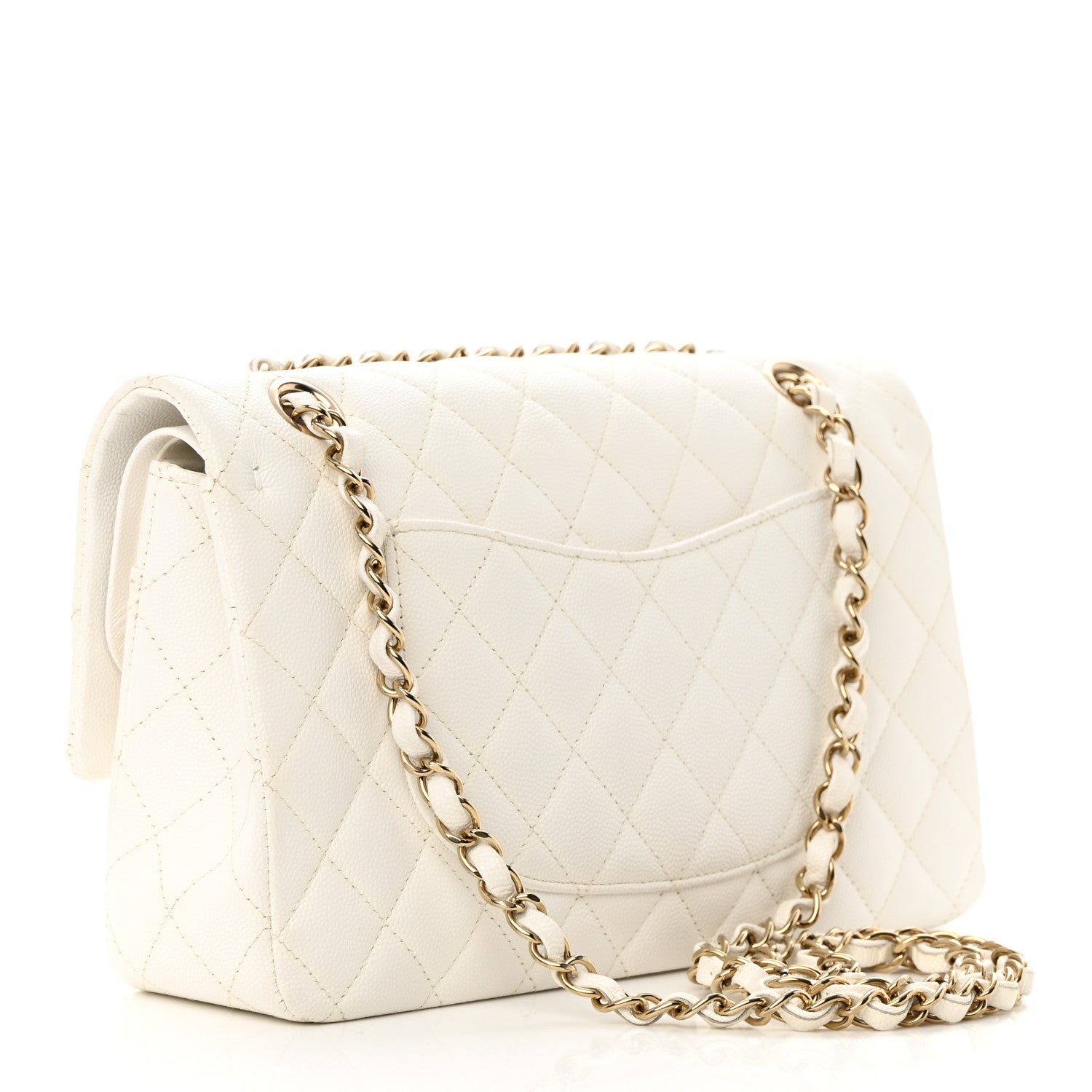 Chanel Caviar Quilted Medium Double Flap White 2 of 15