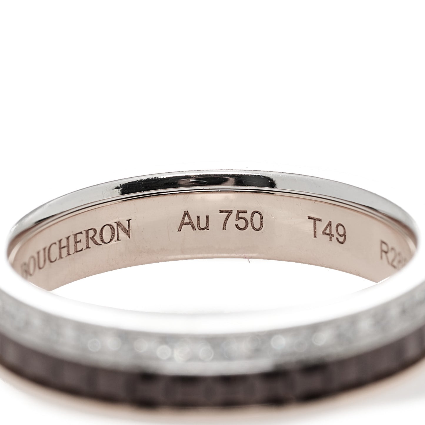 18K Pink White Gold PVD Diamond Quatre Classique Wedding Band Ring 49 5