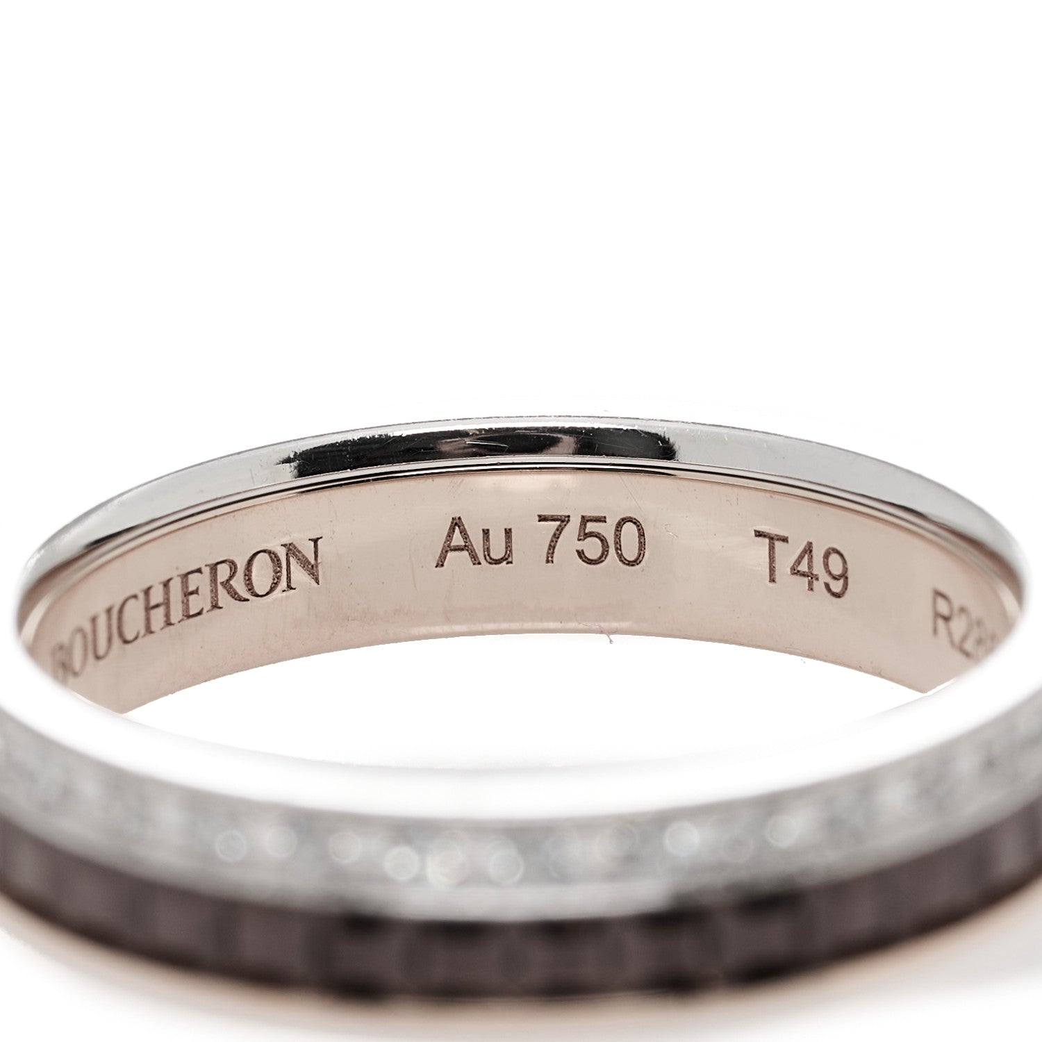 Boucheron 18K Pink White Gold PVD Diamond Quatre Classique Wedding Band Ring 49 5 4 of 6