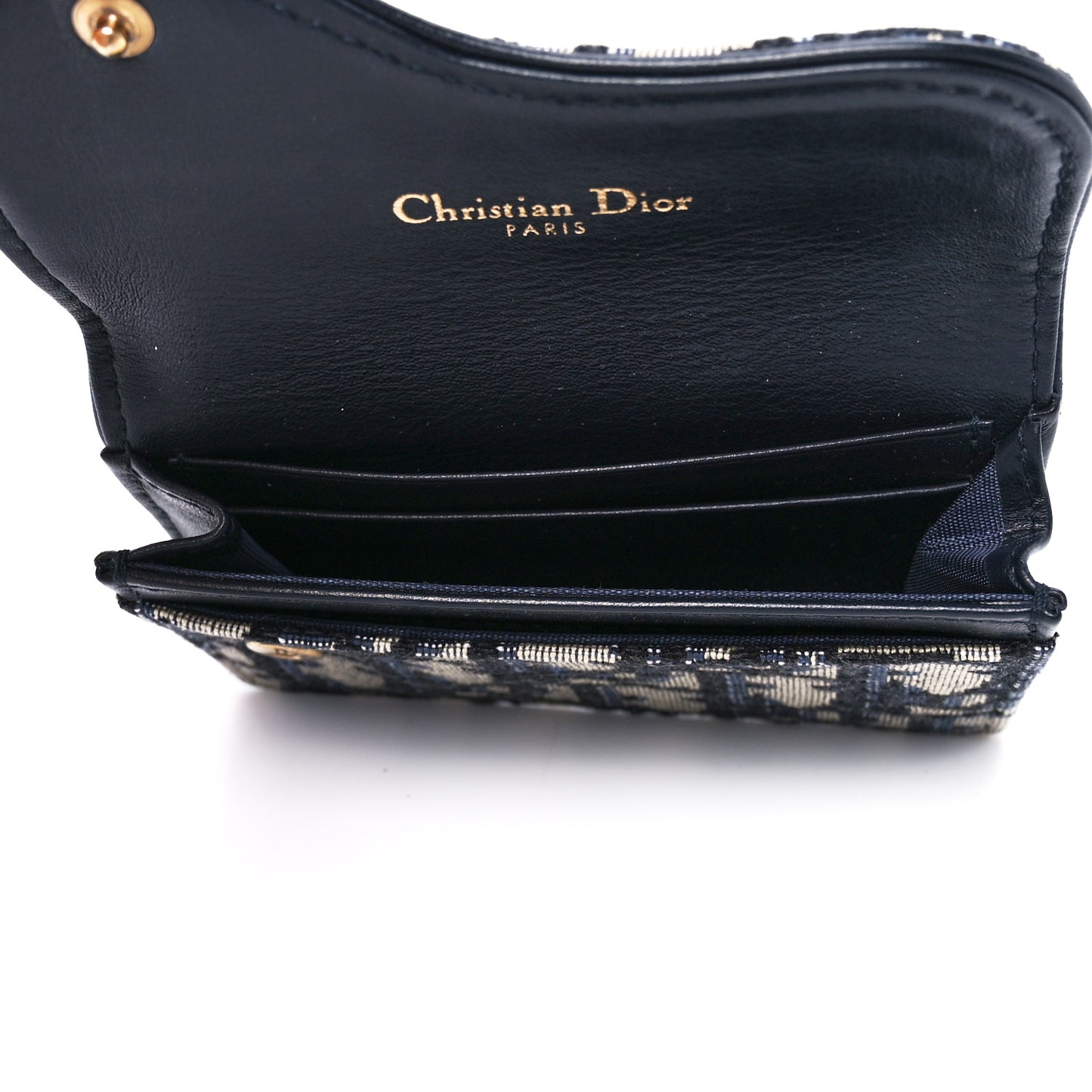 Oblique Saddle Card Holder Blue