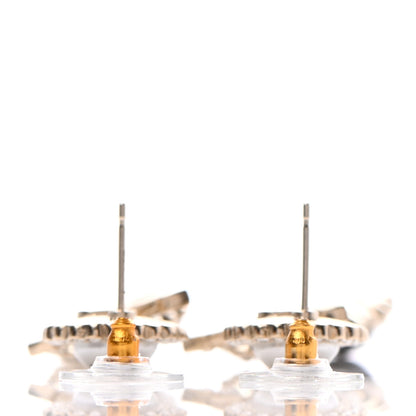 Chanel Pearl Crystal Queen of France CC Drop Earrings Gold 3 of 4