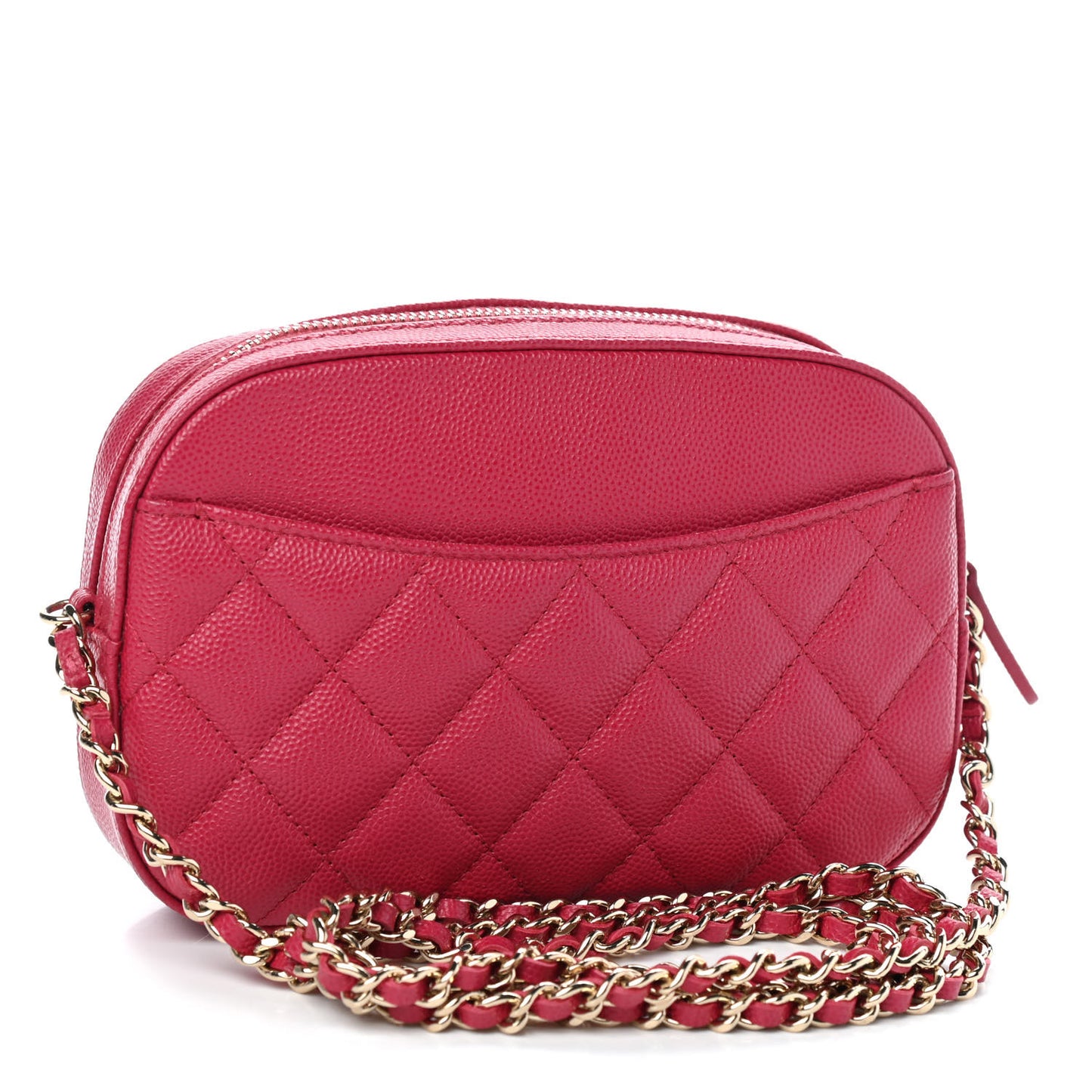 Caviar Quilted Camera Case Dark Pink