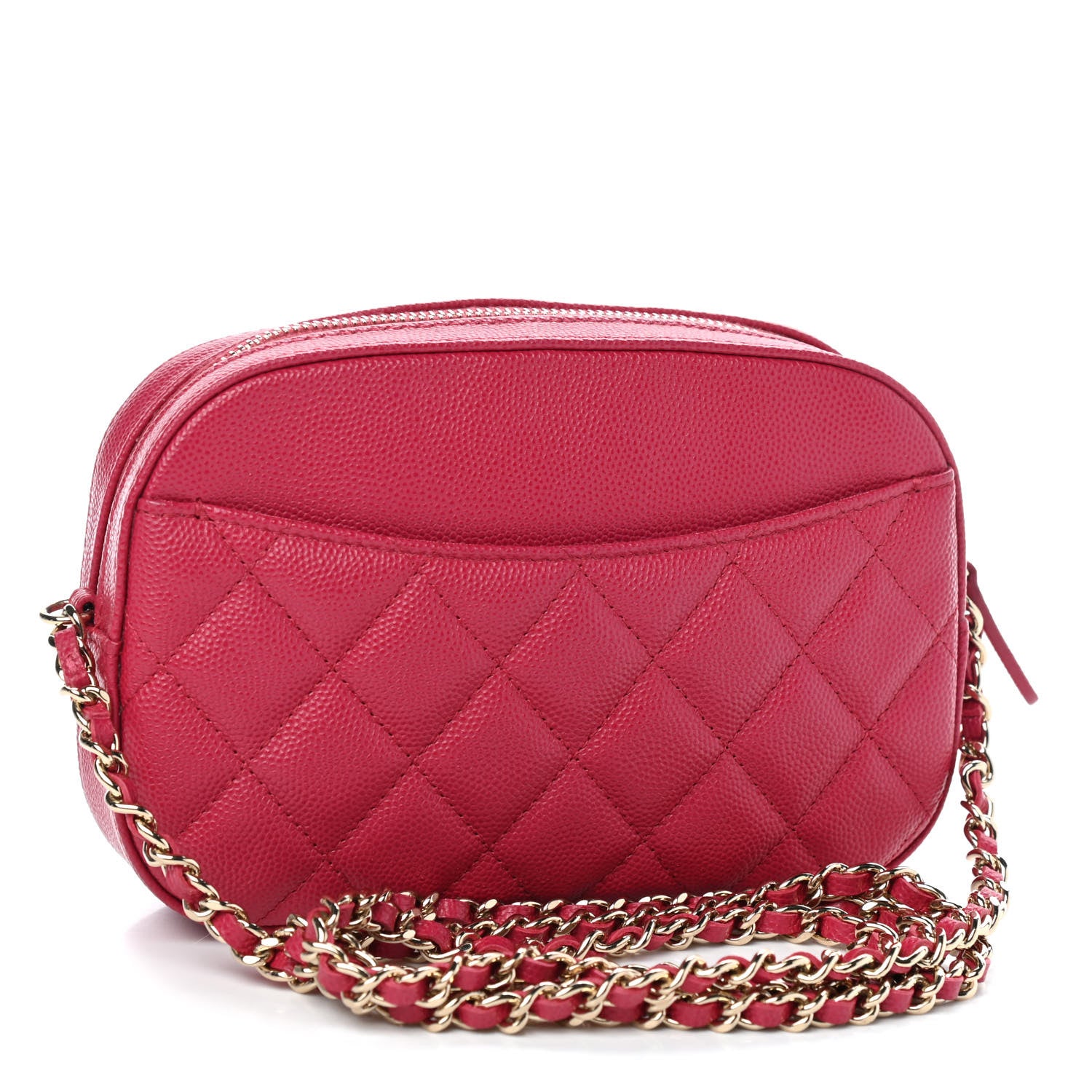 Chanel Caviar Quilted Camera Case Dark Pink 3 of 9