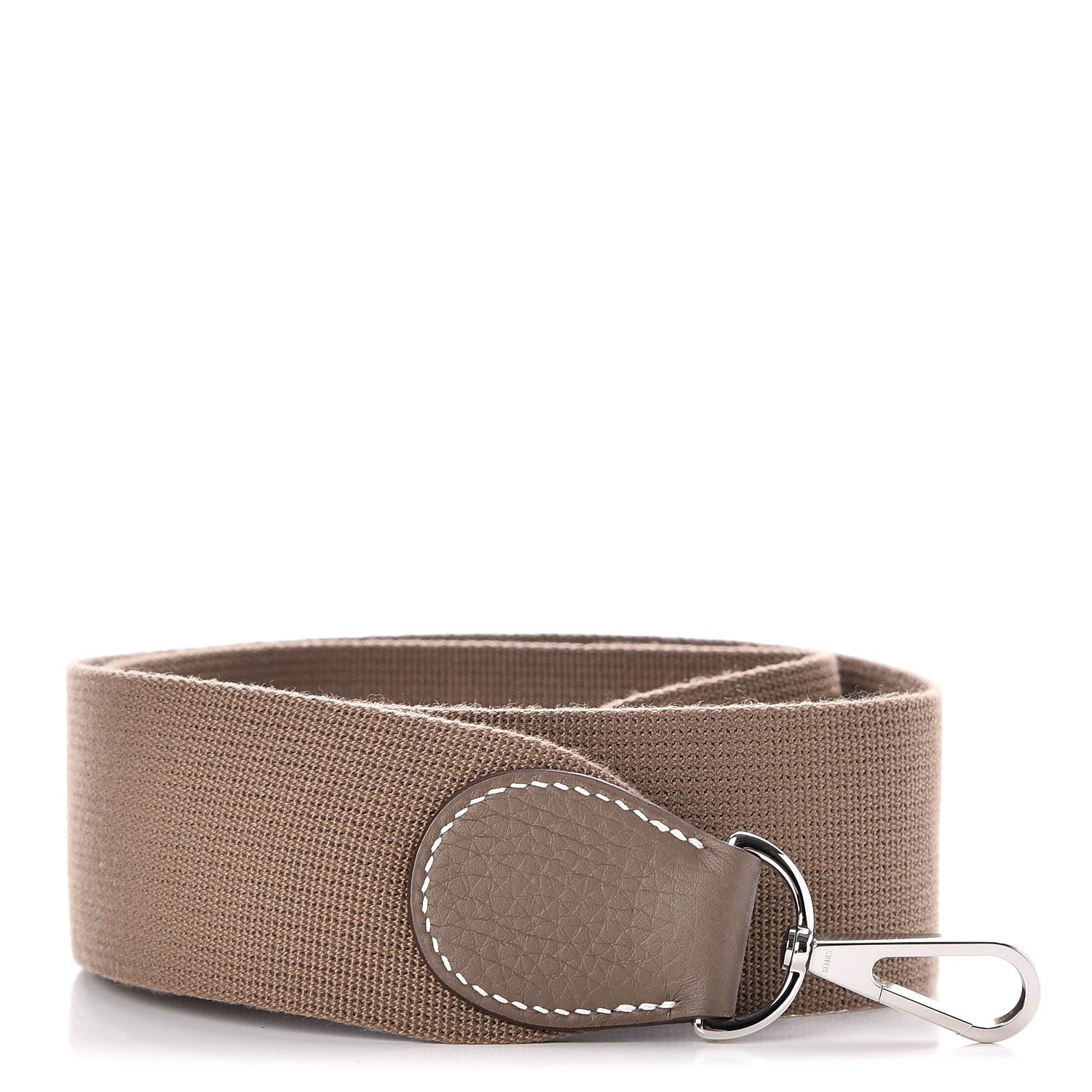 Hermes Toile Taurillon Clemence Shoulder Strap Etoupe 1 of 5
