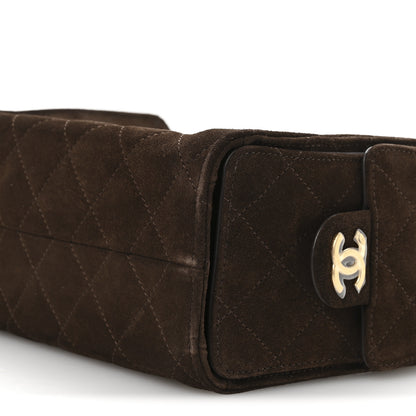 Chanel Suede Quilted Mini Chanel 25 Handbag Dark Brown 18 of 21