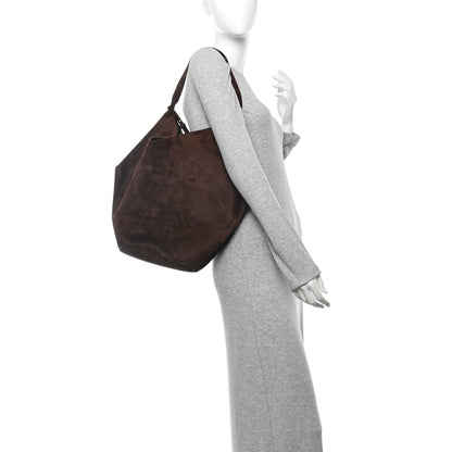 Khaite Suede Calfskin Medium Lotus Tote Coffee 2 of 10