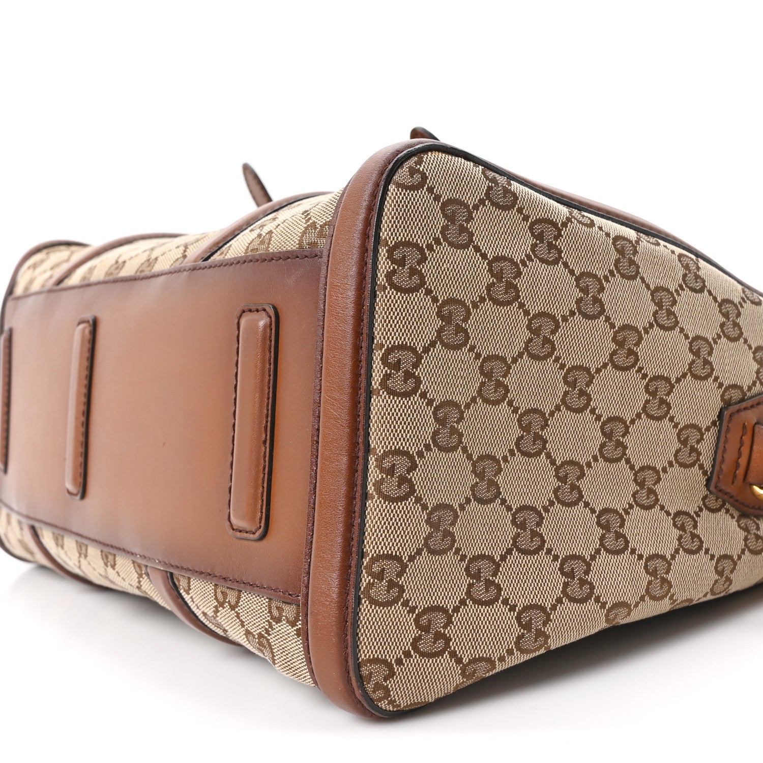 Gucci Monogram Medium Lady Web Boston Bag Beige Cuir 10 of 10