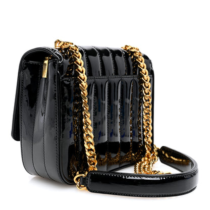Saint Laurent Patent Calfskin Matelasse Monogram Small Vicky Chain Bag Black 3 of 9