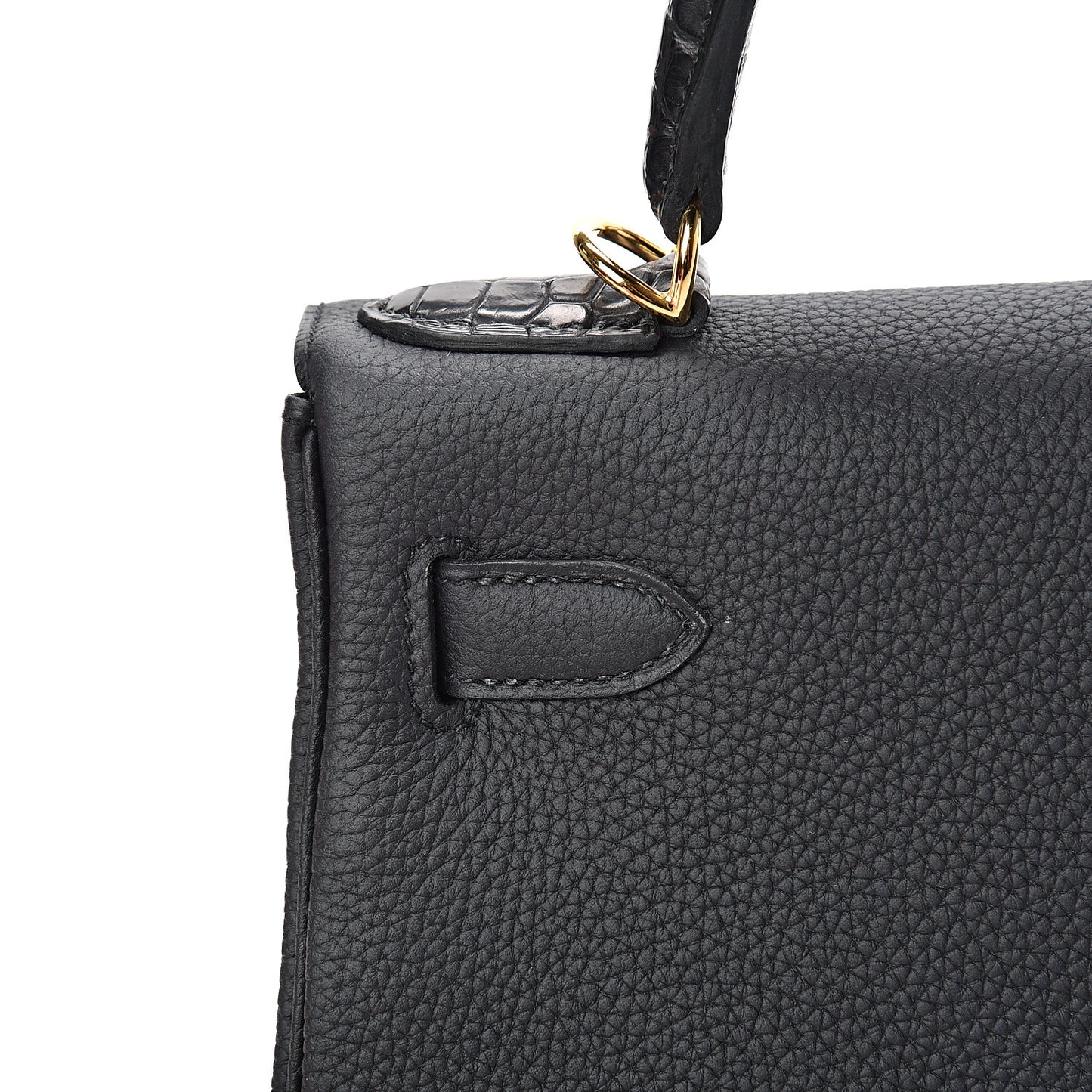 Togo Matte Alligator Kelly Retourne Touch 28 Black