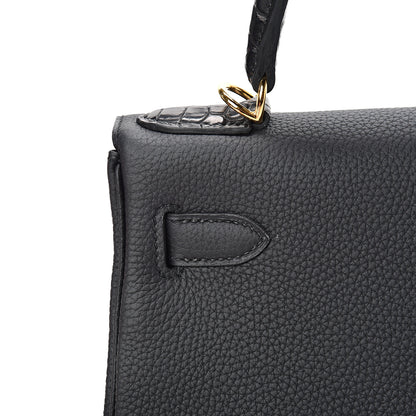 Hermes Togo Matte Alligator Kelly Retourne Touch 28 Black 11 of 39