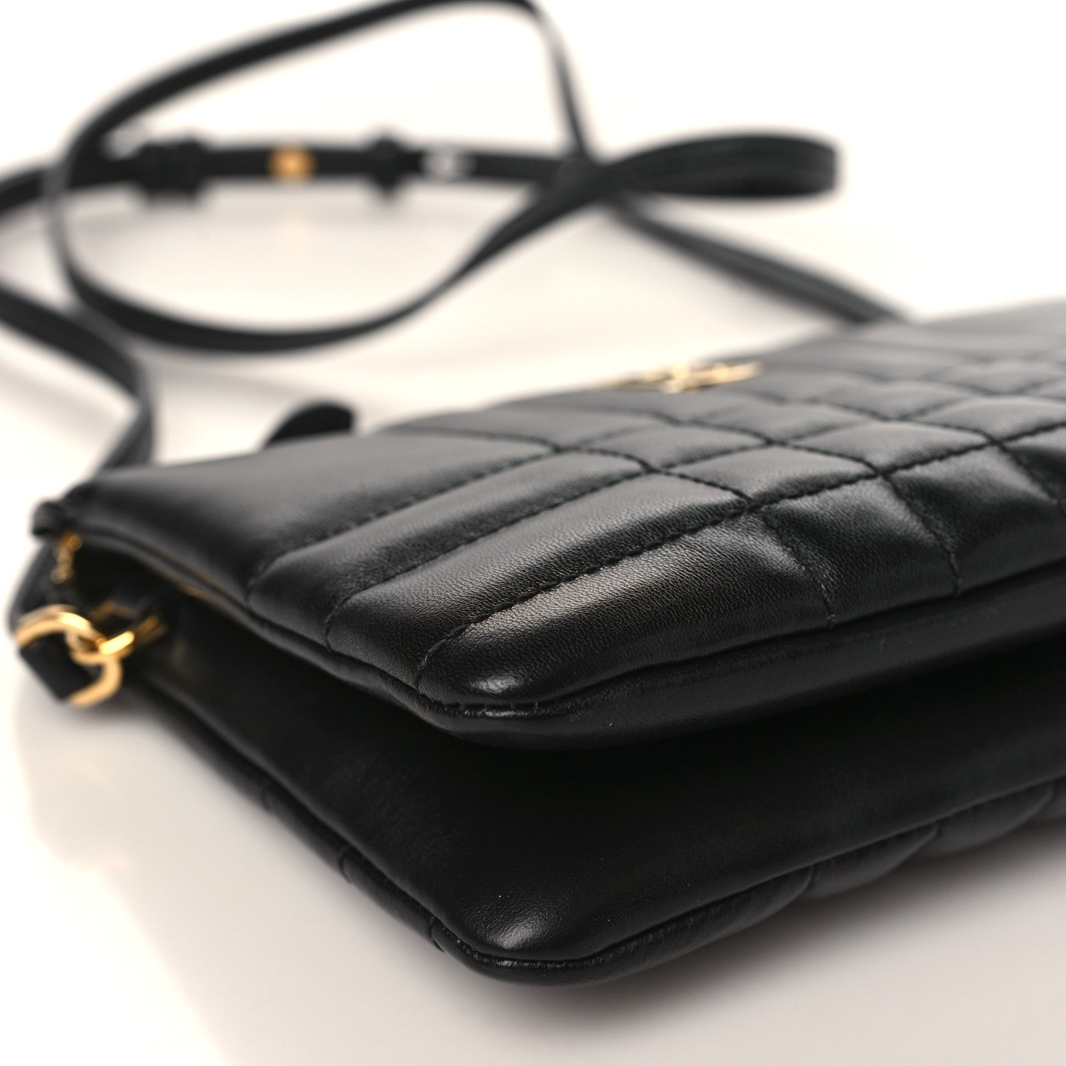 Burberry Lambskin Quilted Lola Double Pouch Crossbody Black 8 of 9