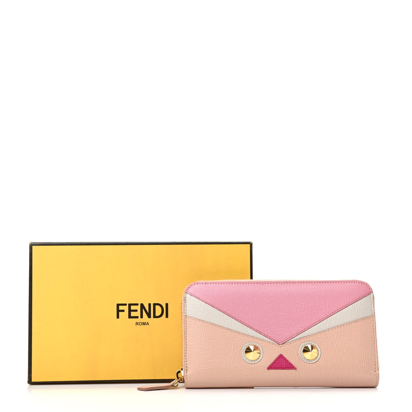 Vitello Elite QuTweet Studded Zip Around Wallet Pink