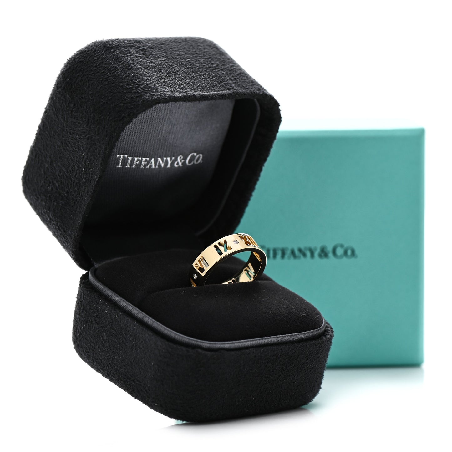 18K Yellow Gold Diamond Wide Atlas Pierced Ring 47 4.25