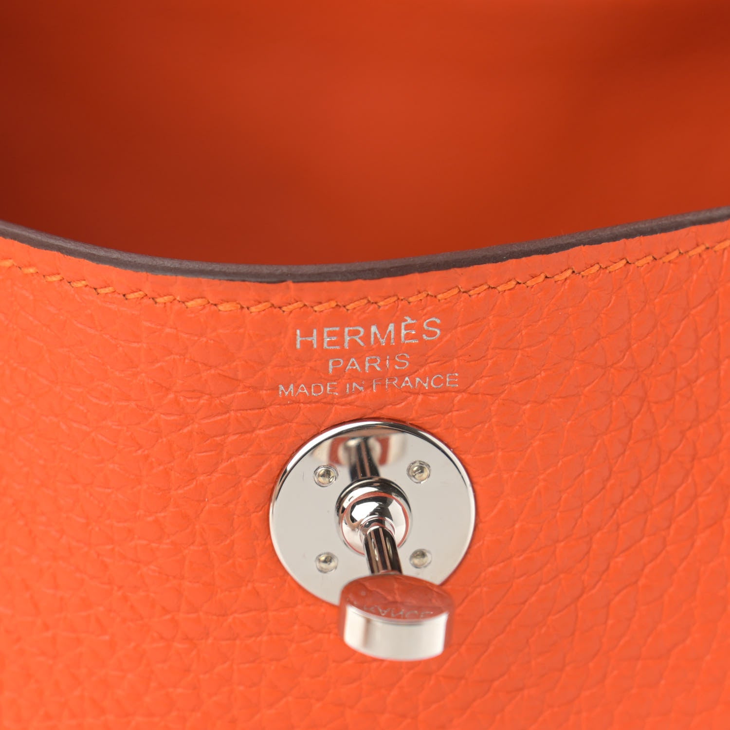 Hermes Taurillon Clemence Mini Lindy 20 Feu 6 of 11