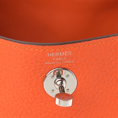 Hermes Taurillon Clemence Mini Lindy 20 Feu 6 of 11