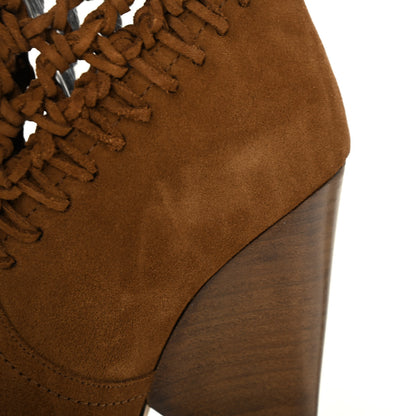 Saint Laurent Suede Twine Soho Niki 105 Thigh High Boots 37 Light Land 9 of 11