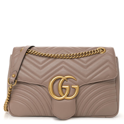 Gucci Calfskin Matelasse Medium GG Marmont Shoulder Bag Porcelain Rose 1 of 12