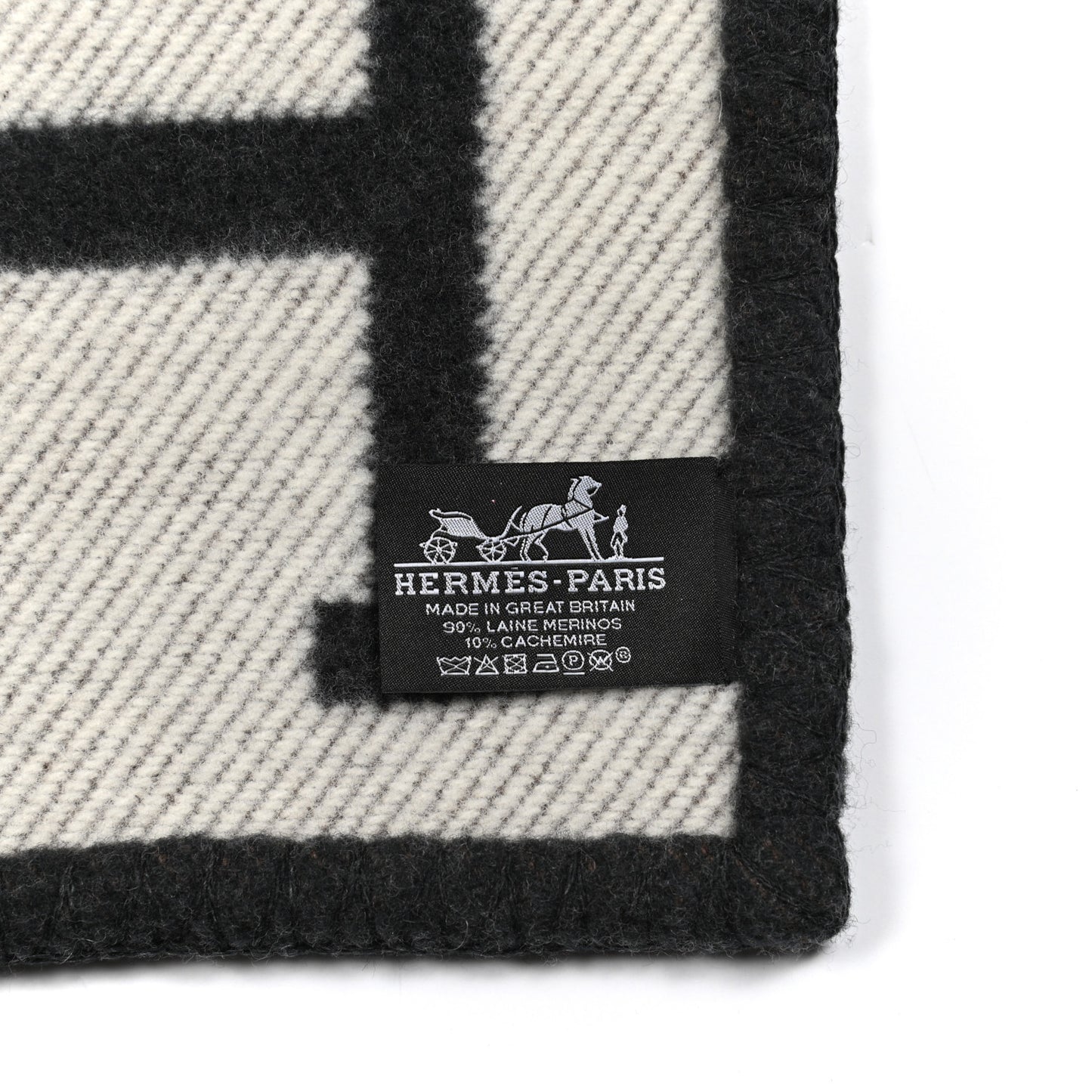 Wool Cashmere Avalon Blanket Ecru Gris Fonce