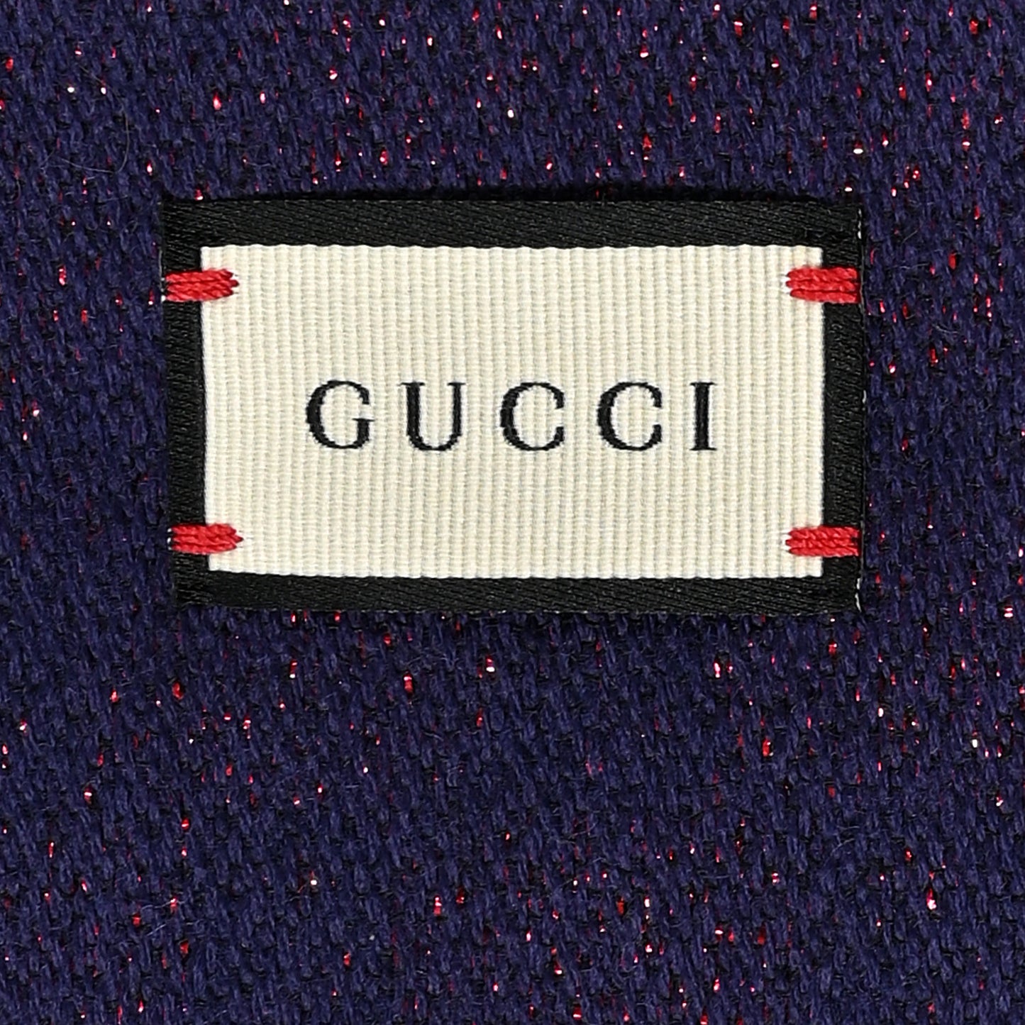 Wool Silk Jacquard GG Monogram Stenix Scarf Navy Red