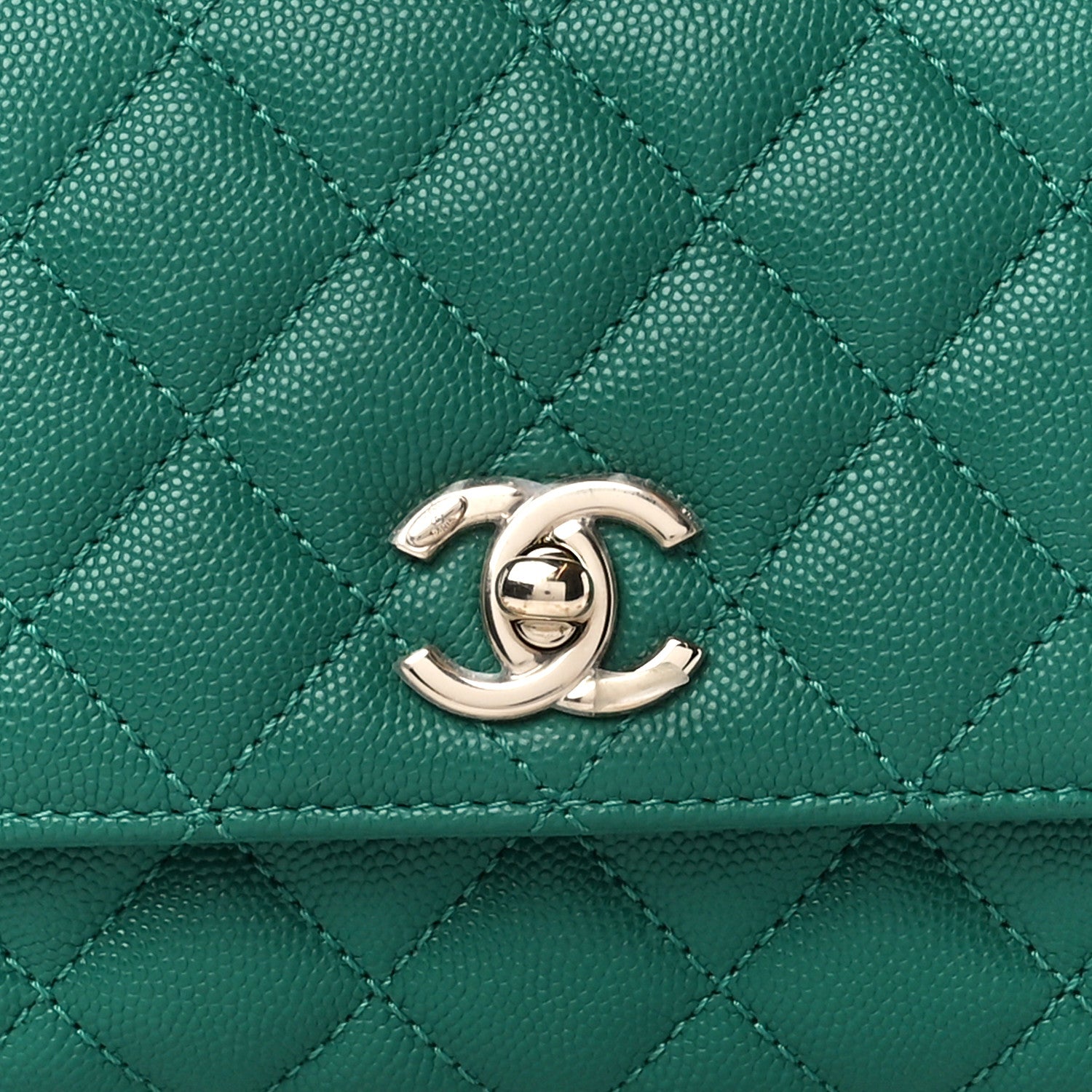 Chanel Caviar Quilted Extra Mini Coco Handle Flap Green 8 of 10