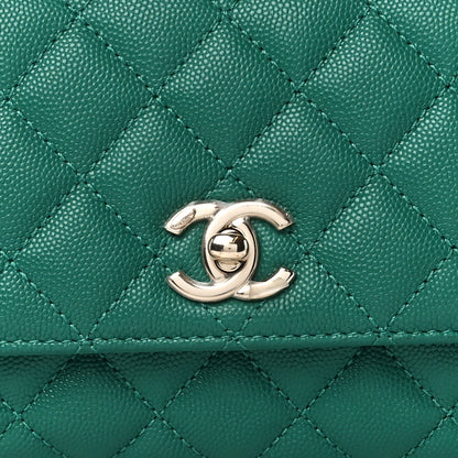 Chanel Caviar Quilted Extra Mini Coco Handle Flap Green 8 of 10