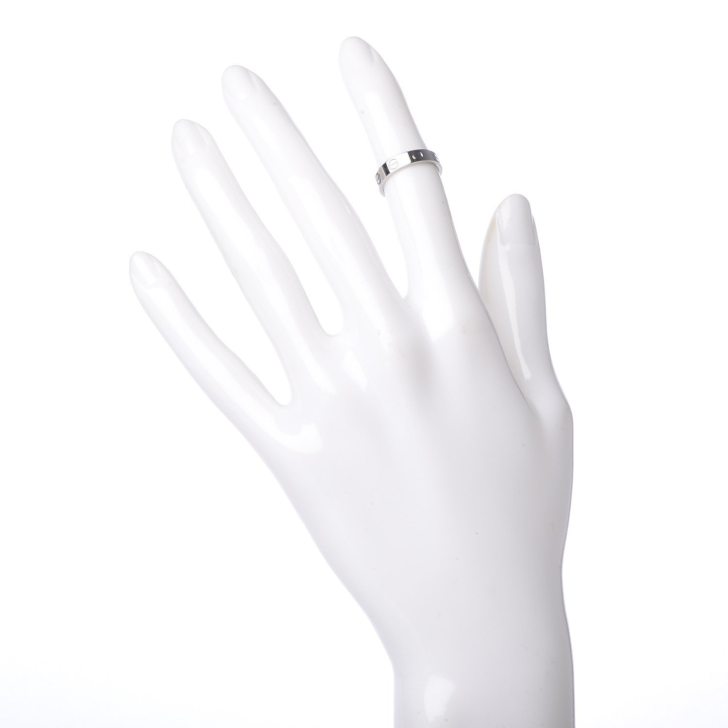 Cartier 18K White Gold 3.5mm LOVE Wedding Band Ring 46 3.75 2 of 4