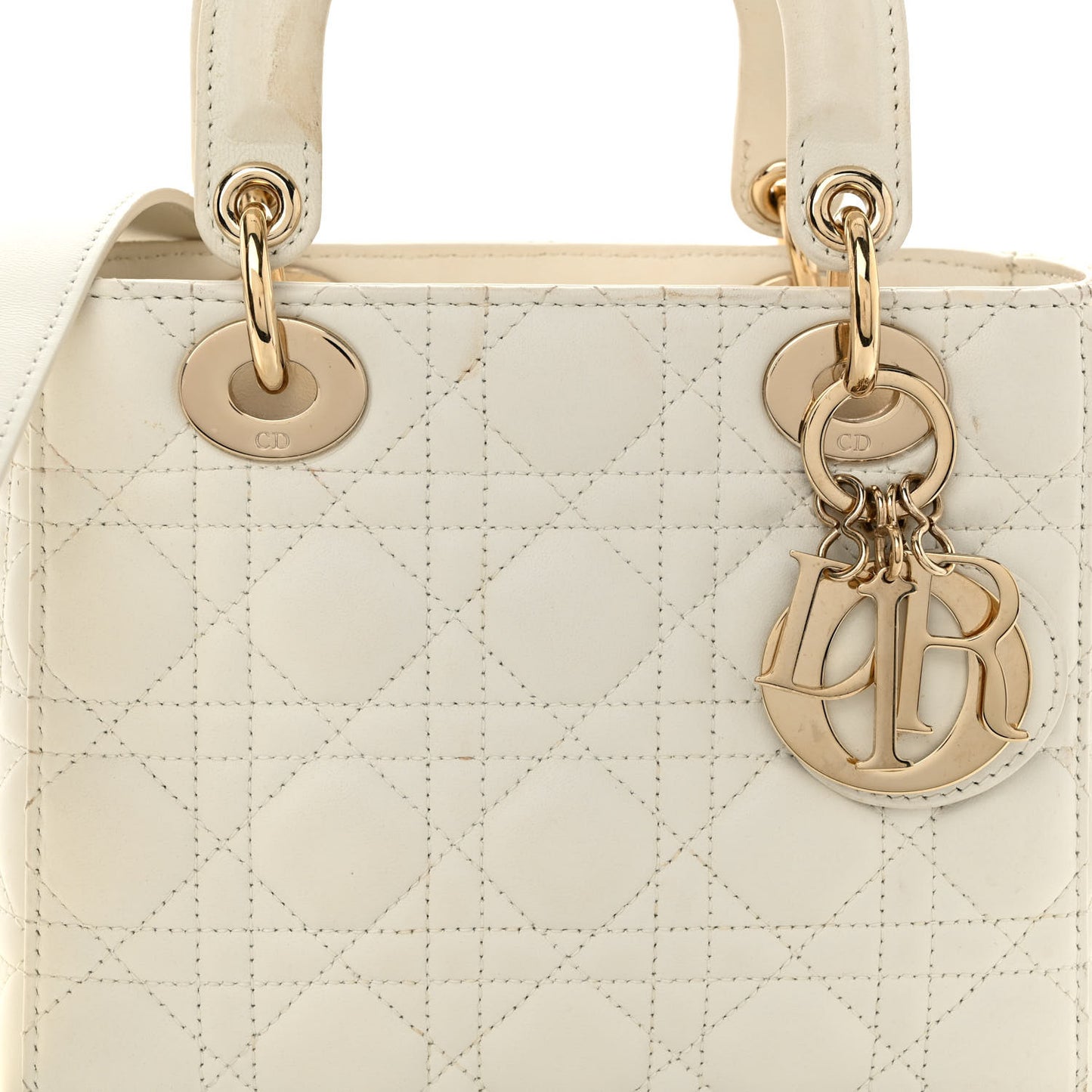 Lambskin Cannage Small My ABCDior Lady Dior White
