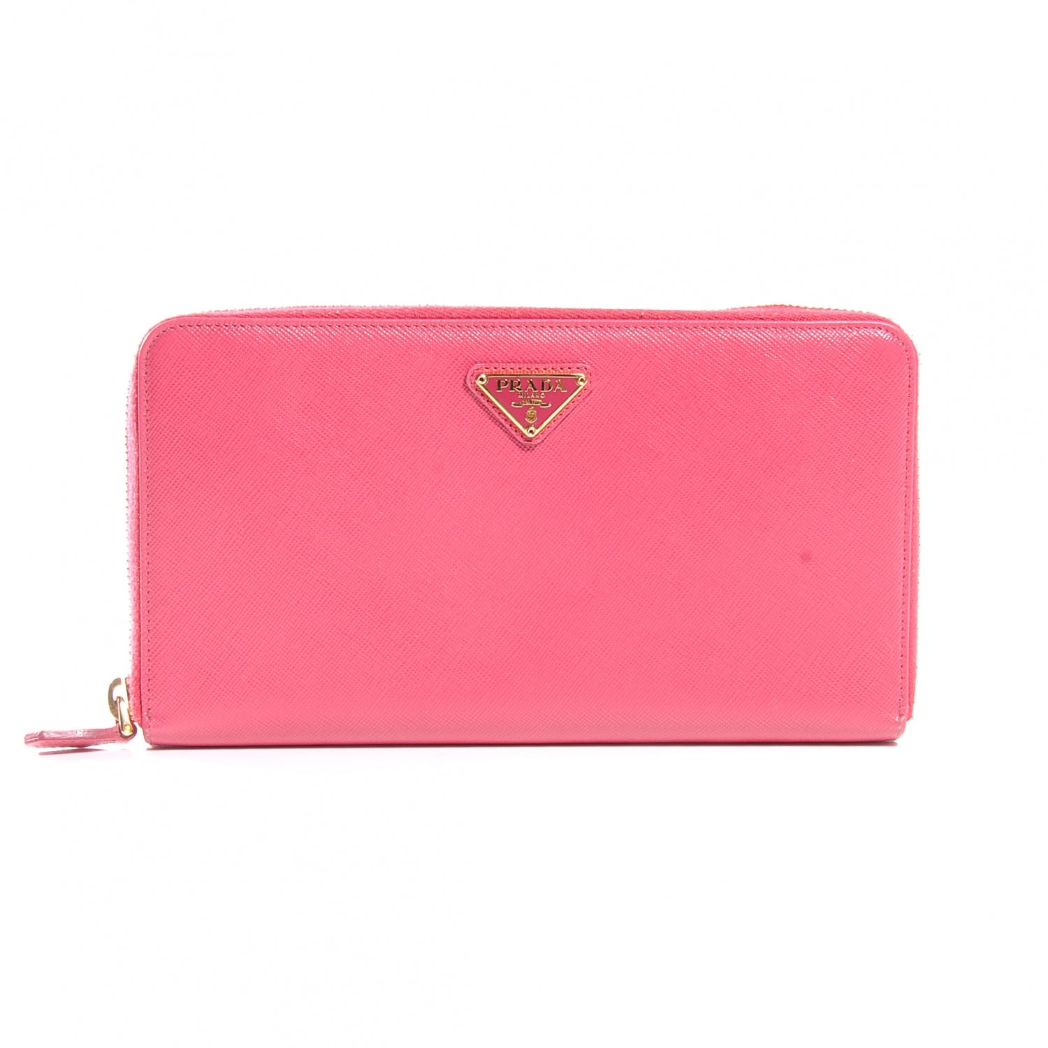 Prada Saffiano Zip Around Wallet Peonia 1 of 7