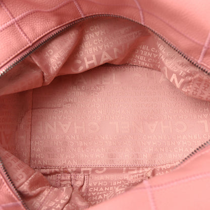 Chanel Caviar Square Stitched Bowler Pink 5 of 11