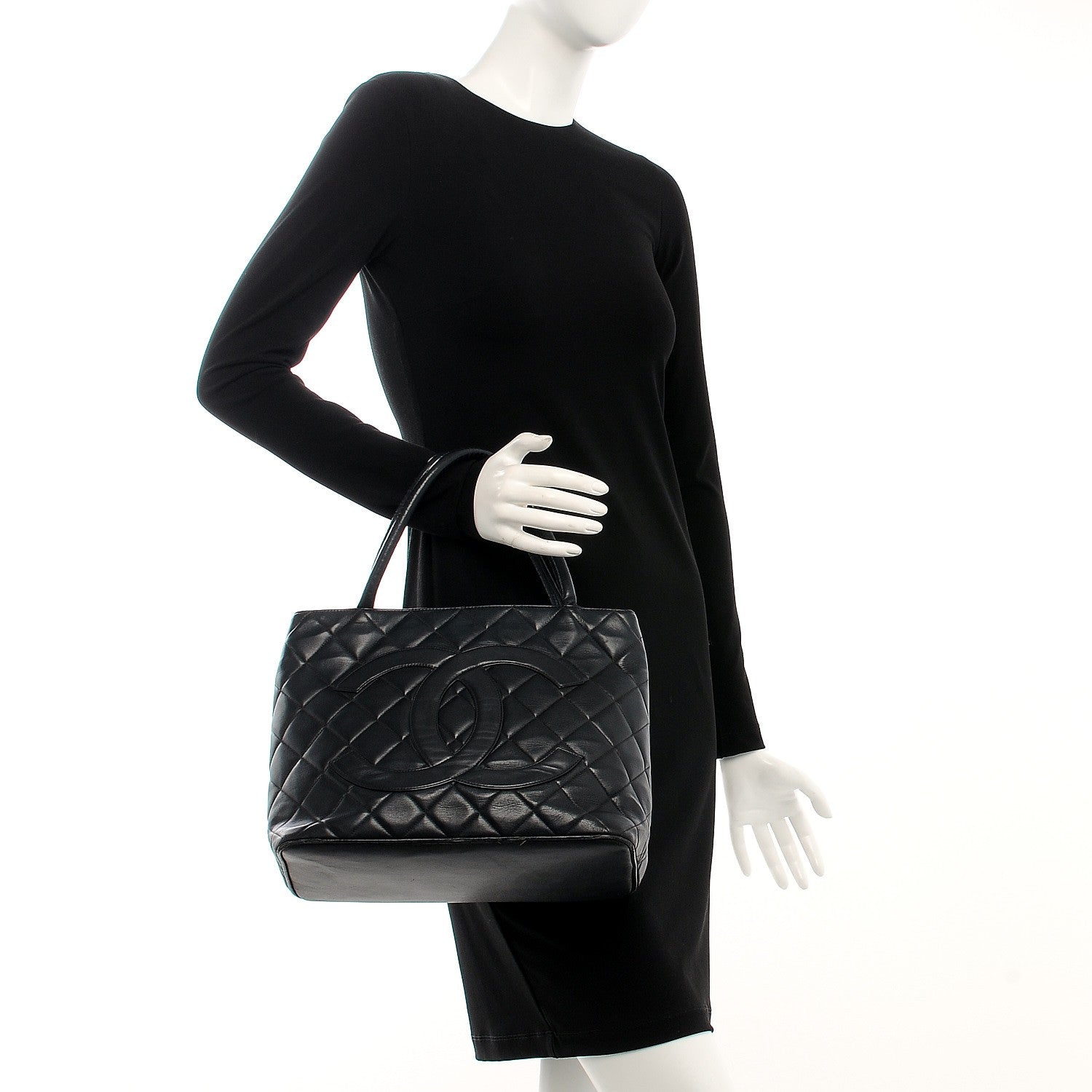 Chanel Lambskin Quilted Medallion Tote Black 2 of 15