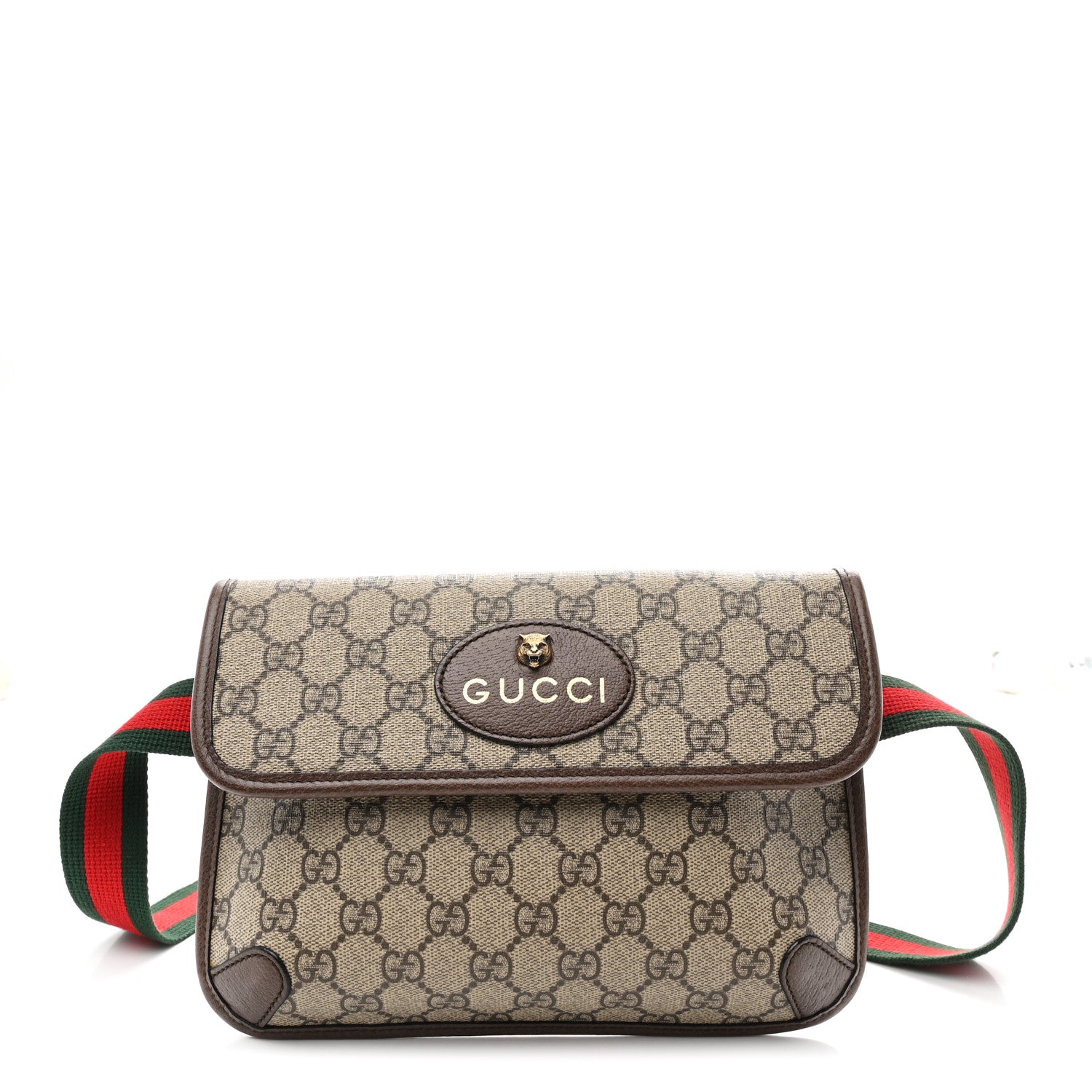 Gucci GG Supreme Monogram Neo Vintage Web Belt Bag Brown 1 of 10