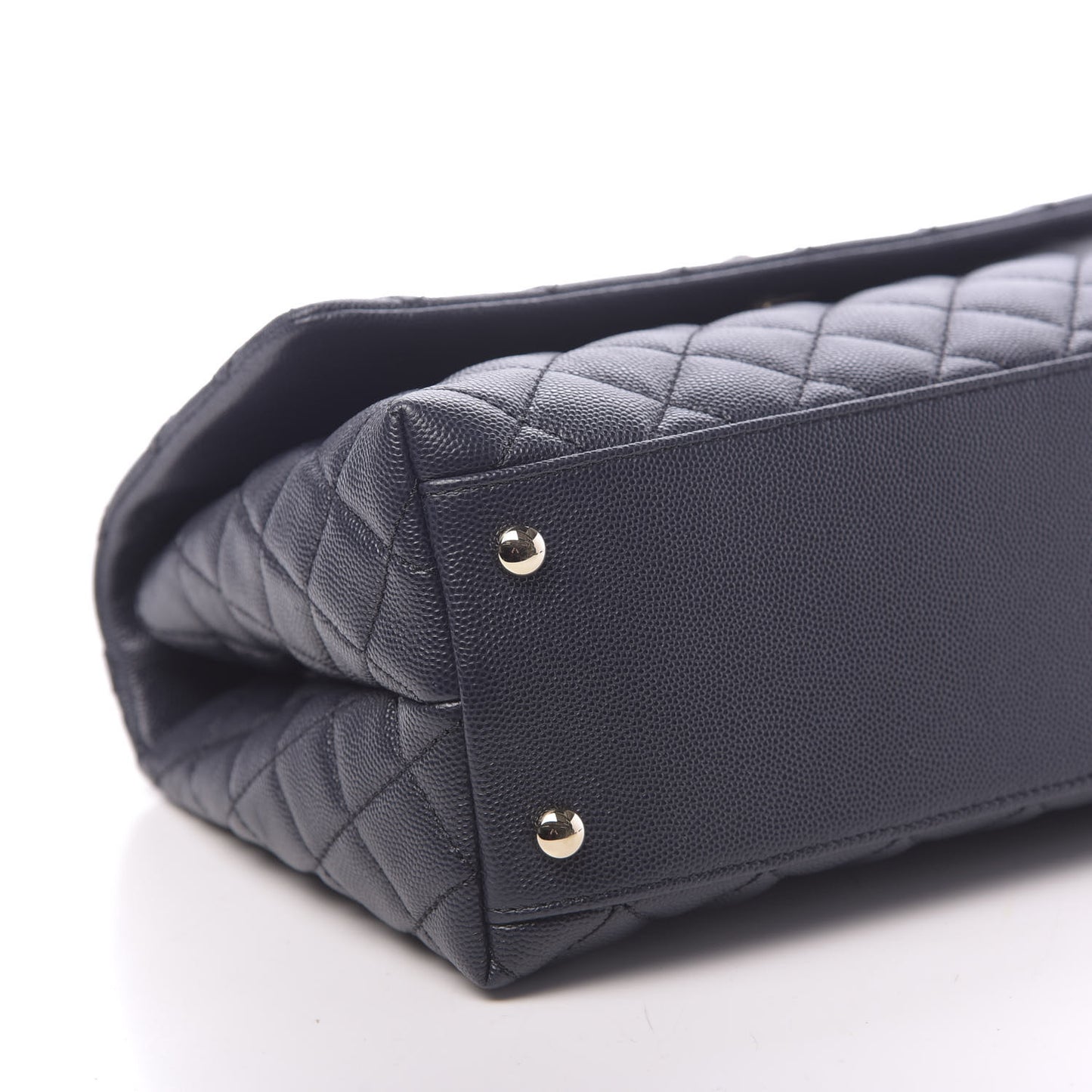 Caviar Quilted Small Coco Handle Flap Navy