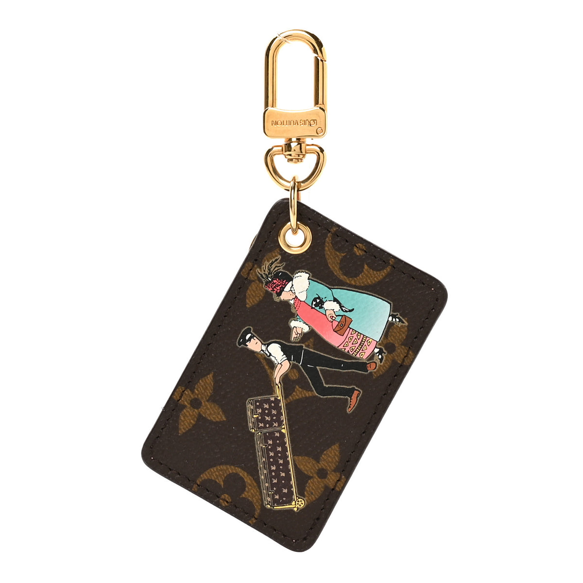 Louis Vuitton Monogram Illustre Bag Charm Key Ring Rose 1 of 5