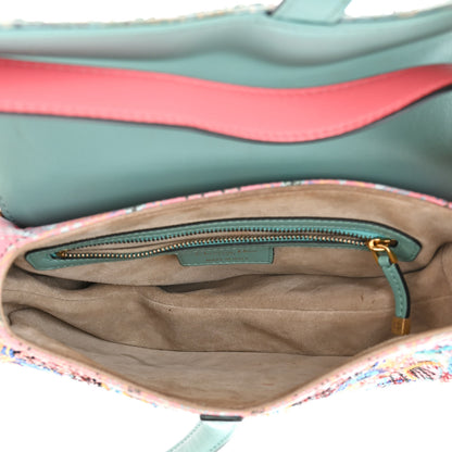 Christian Dior Satin Beaded Saddle Bag Pink Multicolor 5 of 10