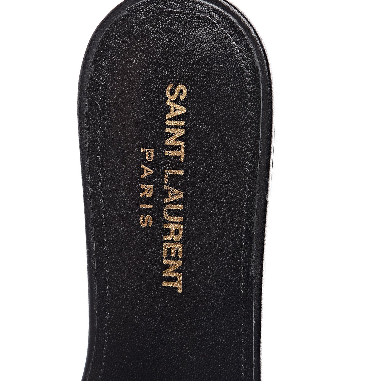 Calfskin Grommet Tribute 05 Slide Sandals 36.5 Black