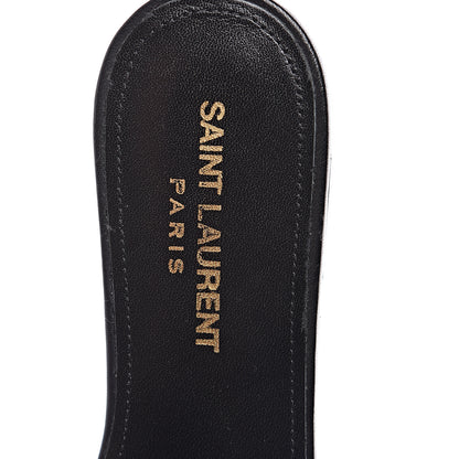 Saint Laurent Calfskin Grommet Tribute 05 Slide Sandals 36.5 Black 7 of 9