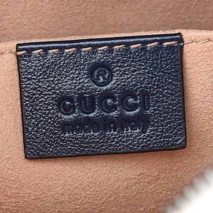 Gucci Vintage Effect Calfskin Matelasse Diagonal Small Torchon GG Marmont Chain Shoulder Bag Mystic White Blue Agata 6 of 9