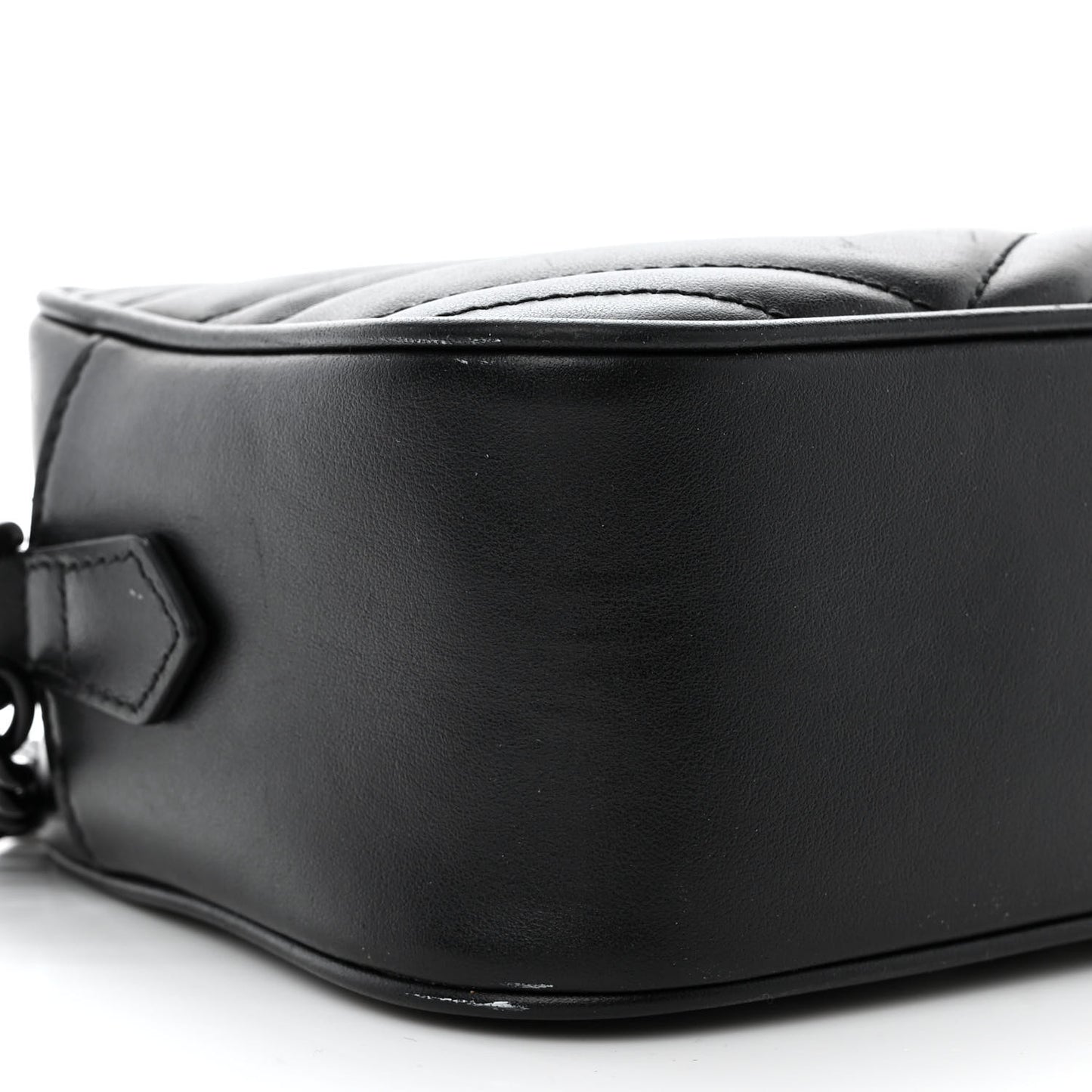 Calfskin Matelasse Monochrome Small GG Marmont Chain Shoulder Bag Black