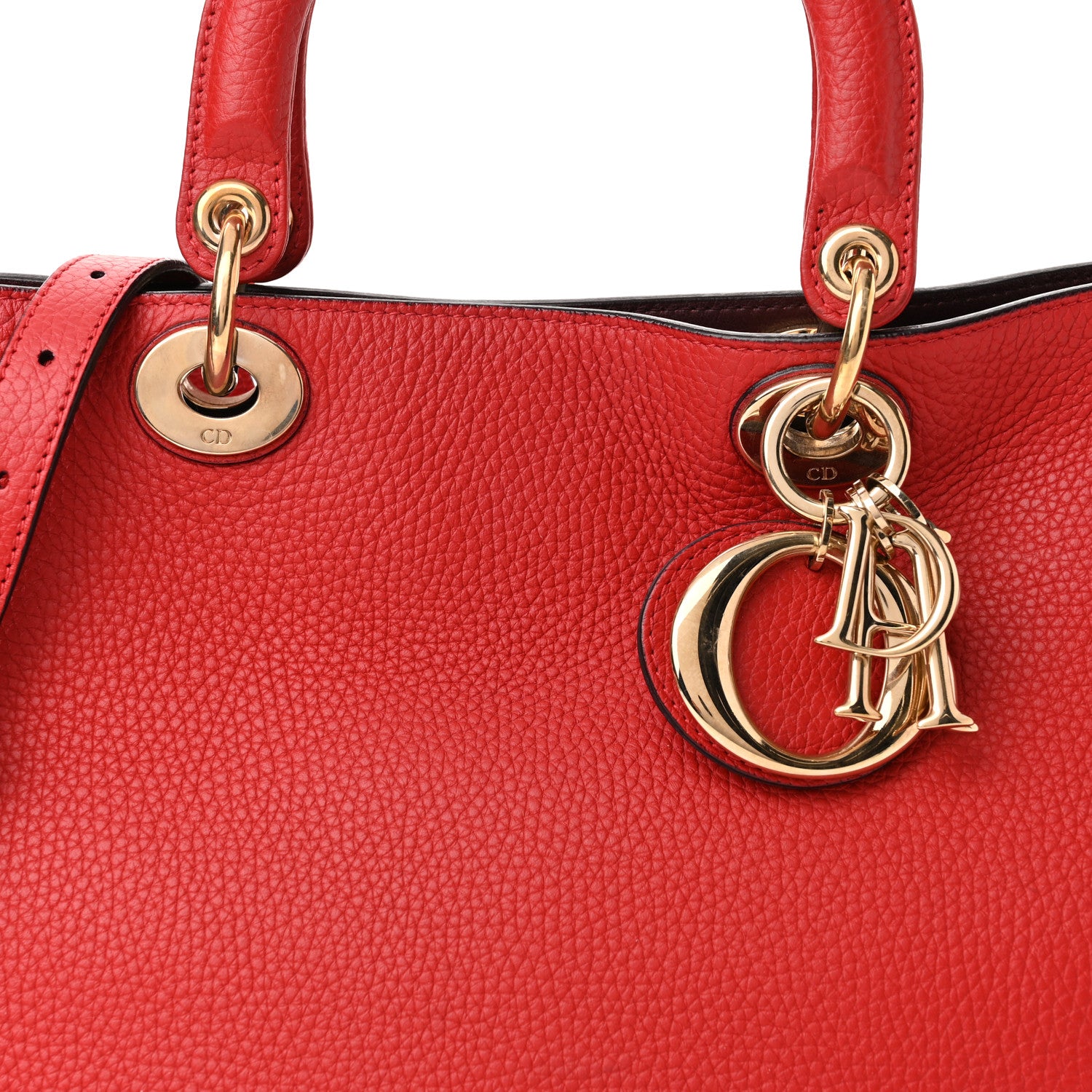 Christian Dior Calfskin Medium Diorissimo Tote Red 8 of 10