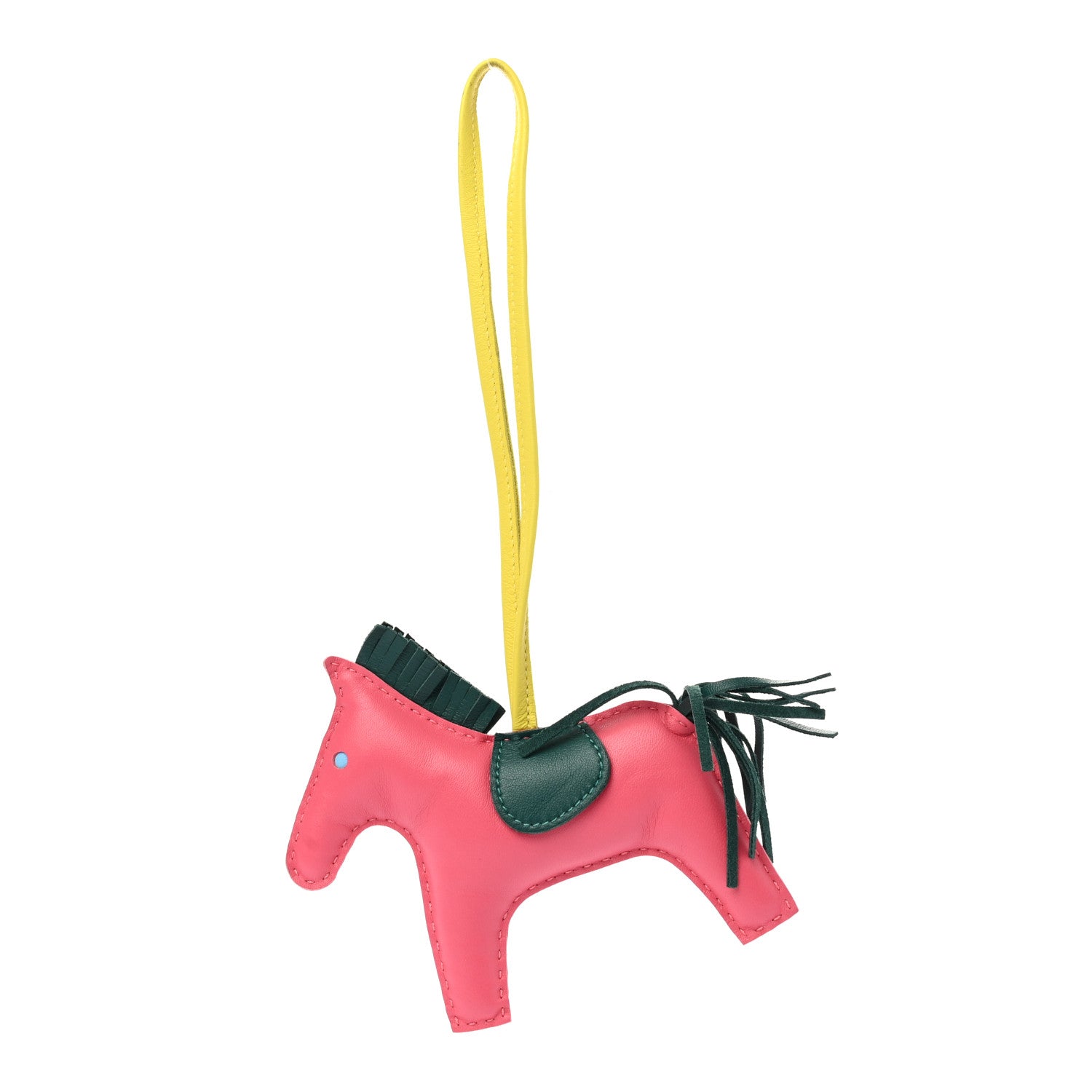 Hermes Milo Lambskin Grigri Rodeo Horse Bag Charm MM Rose Azalee Malachite Lime Celeste 1 of 6