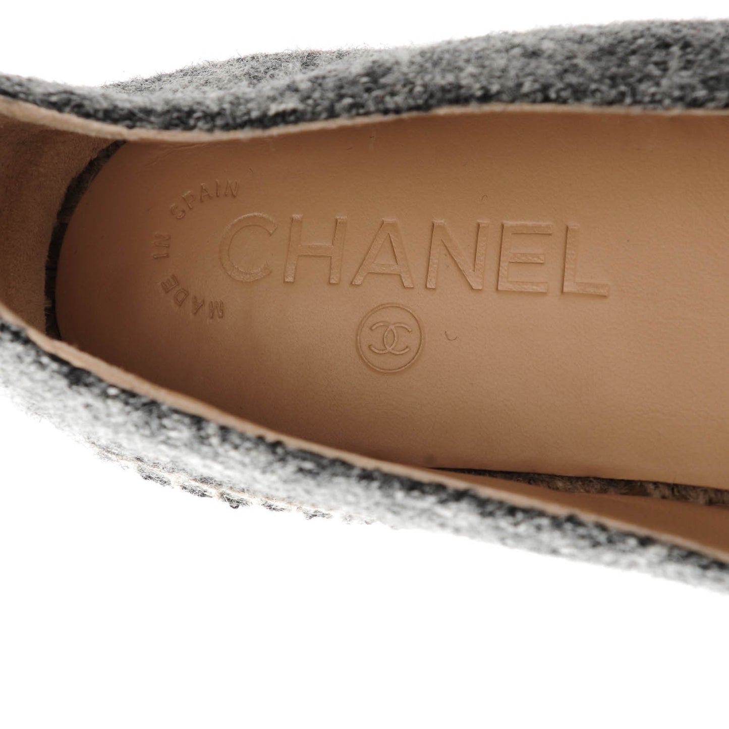 Velvet Tweed CC Espadrilles 39 Black Grey