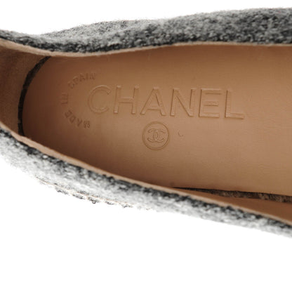 Chanel Velvet Tweed CC Espadrilles 39 Black Grey 8 of 9