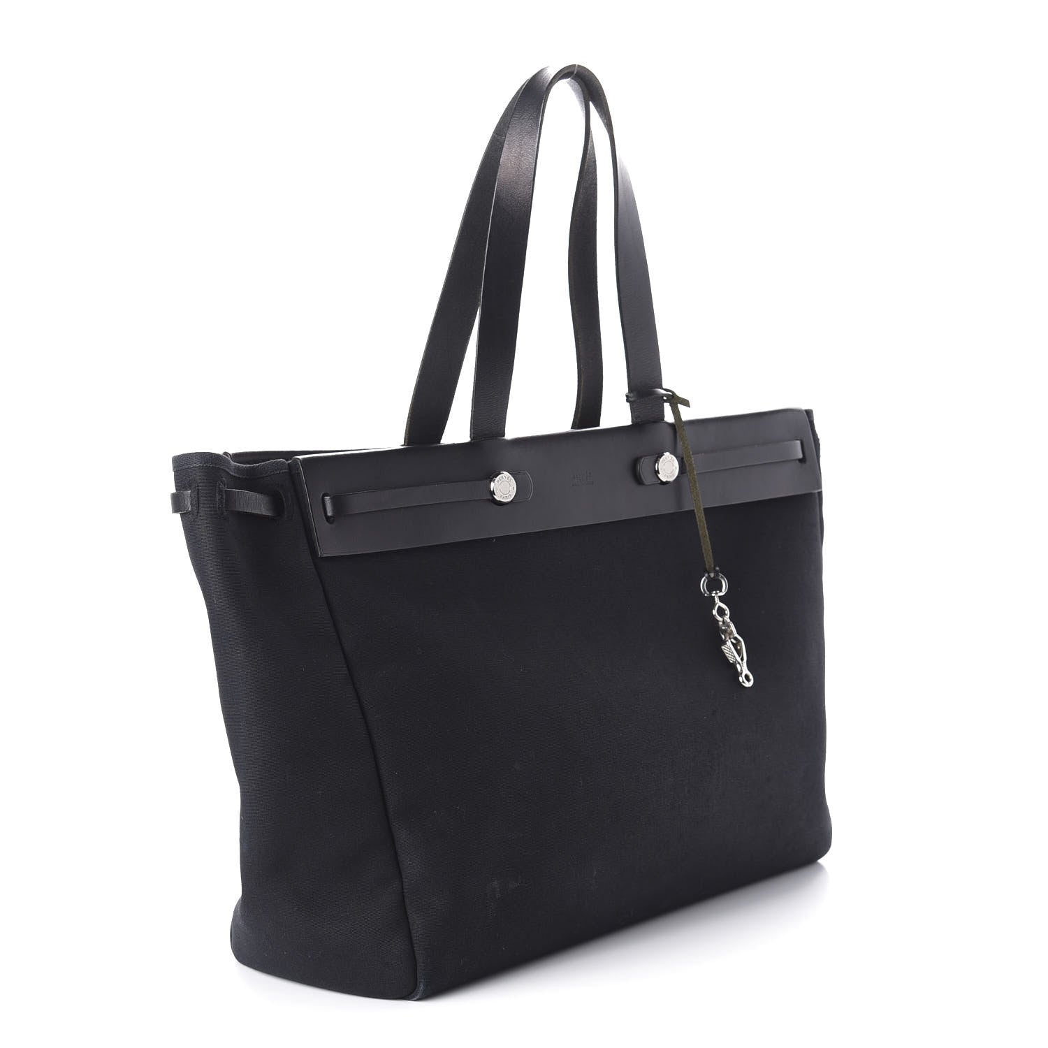 Hermes Toile Vache Hunter Herbag Cabas MM Black 3 of 10